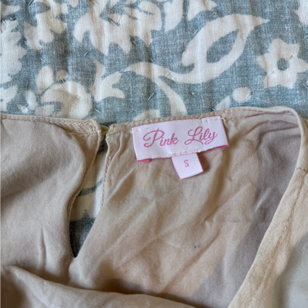 Pink Lily Beige Dress - Picture 2 of 2